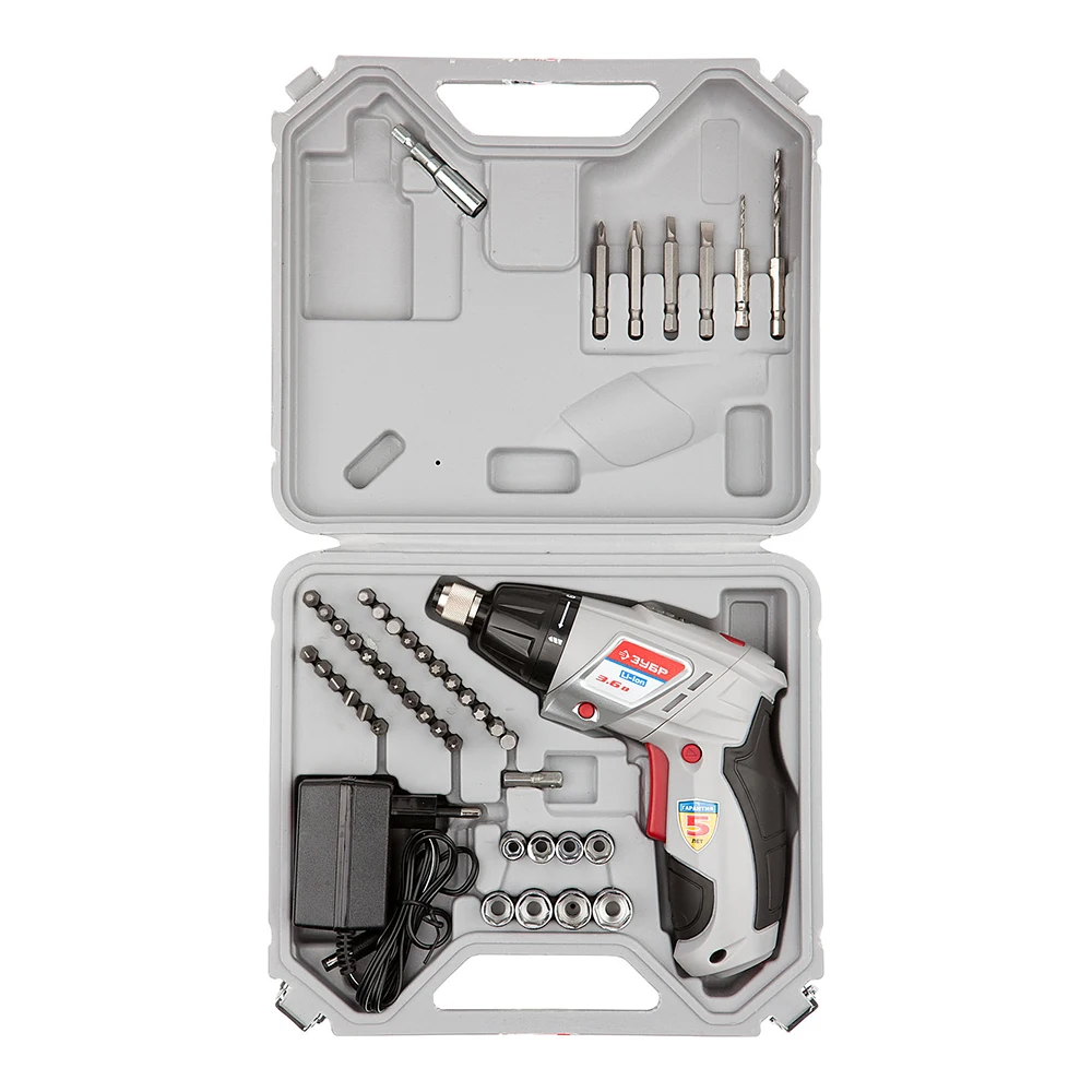 Отвертка аккумуляторная ЗУБР ЗО 3.6 Ли КН43 (Напряжение В Li Ion емкость аккумулятора