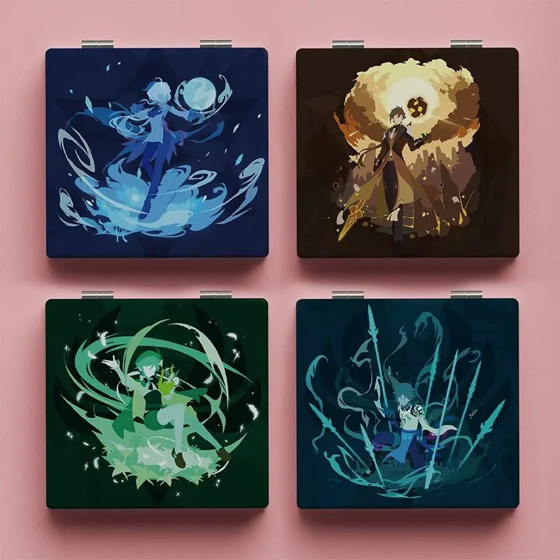 Складные косметические зеркала Yuan Shen Ganyu Zhongli ручное зеркало для макияжа Barbatos Xiao