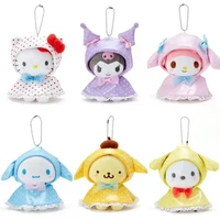sanrio japanese cute cartoon anime polka dot raincoat kuromi mymelody cinnamoroll plush doll pendant bag ornament holiday gift