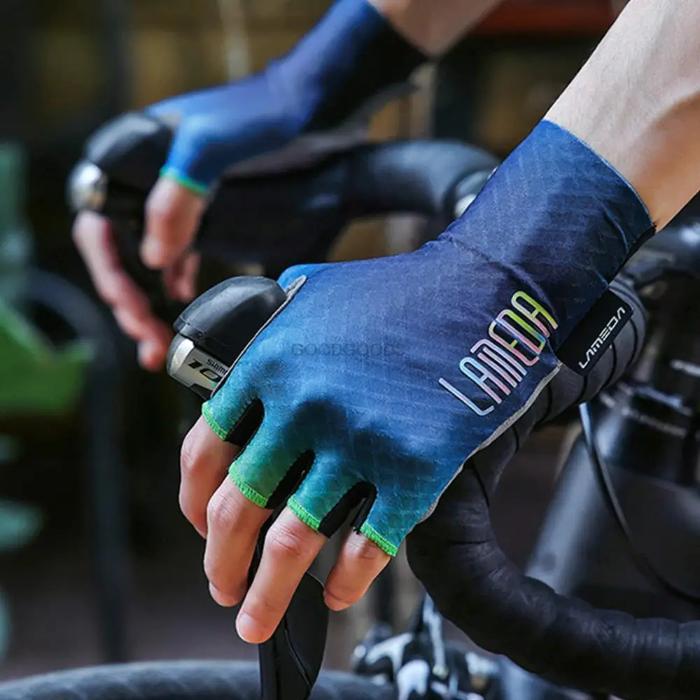 

Велосипедные перчатки LAMEDA Guantes Ciclismo для мужчин и женщин, дышащие сетчатые солнцезащитные велосипедные перчатки, силиконовые Нескользящие бесшовные