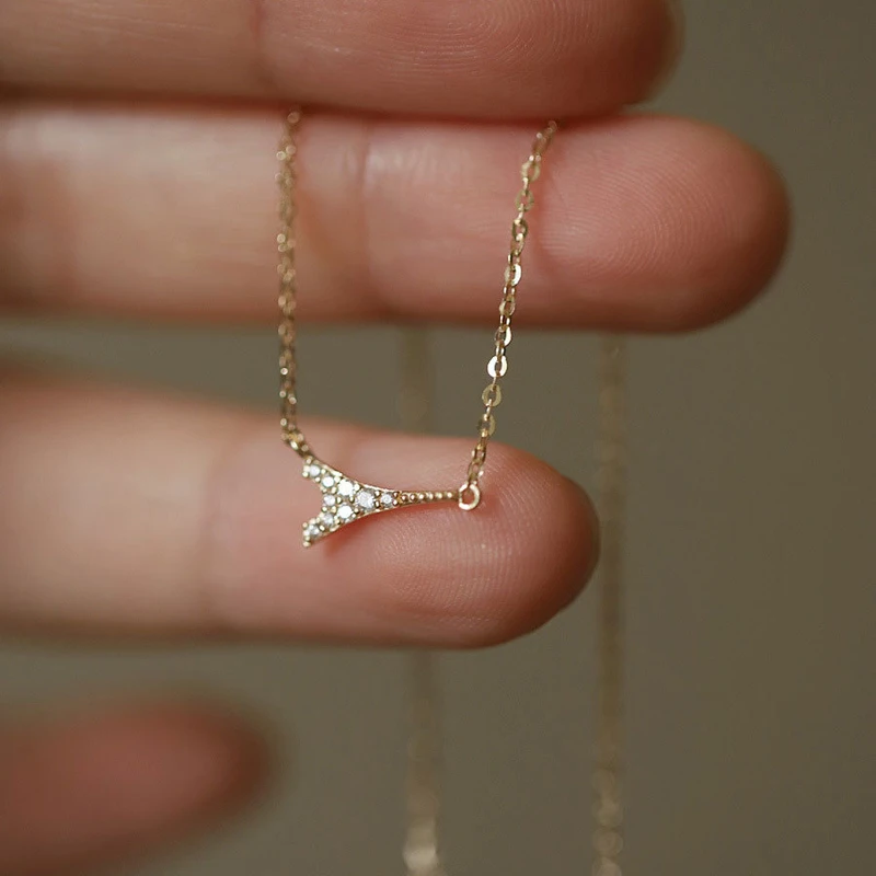 

Real S925 sterling silver necklaces for women the Eiffel Tower pendant necklace trendy silver jewelry choker necklace chain gold
