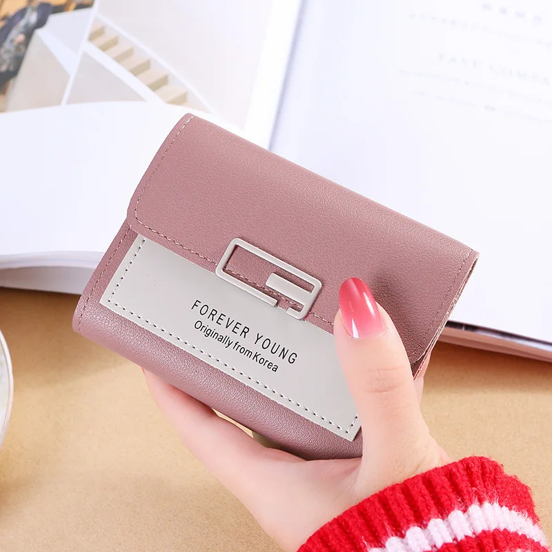 Women's Wallet Short Luxury Square Buckle Zipper Coin Wallet Women's Fashion Clip Multifunctional Wallet Clutch Bag