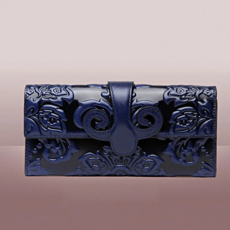 

Genuine leather Wallet Fashion luxury Retro Embossed Handbag Long Zero Wallet Card Bag Designer women's wallet wallet wallet