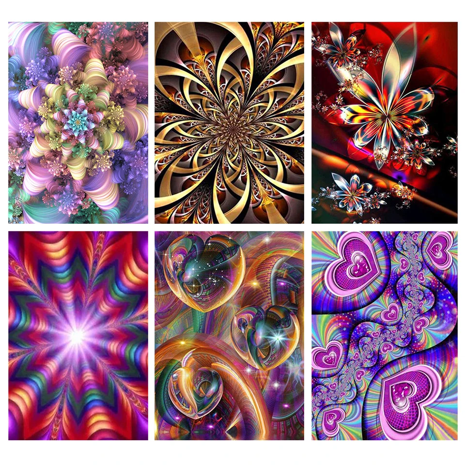 

Abstract Diamond Painting kits Mosaic art Mandala Flower 5d Diy Diamond Embroidery Fantasy Floral Wall Stickers home decor