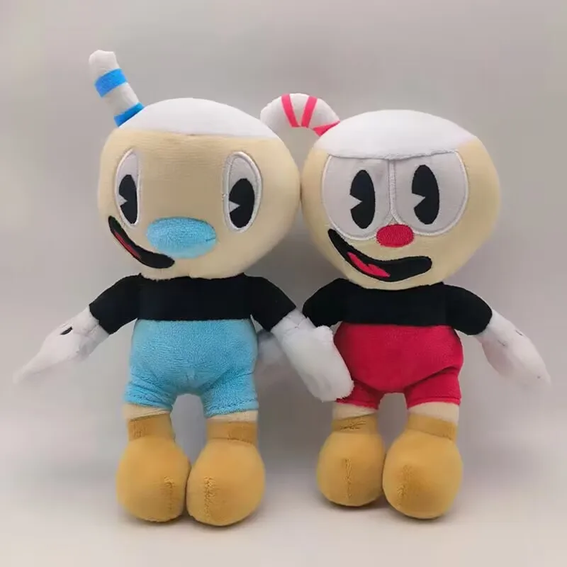 2 шт./компл. аниме косплей Cuphead Mugman плюшевая кукла мягкие игрушки 24 см