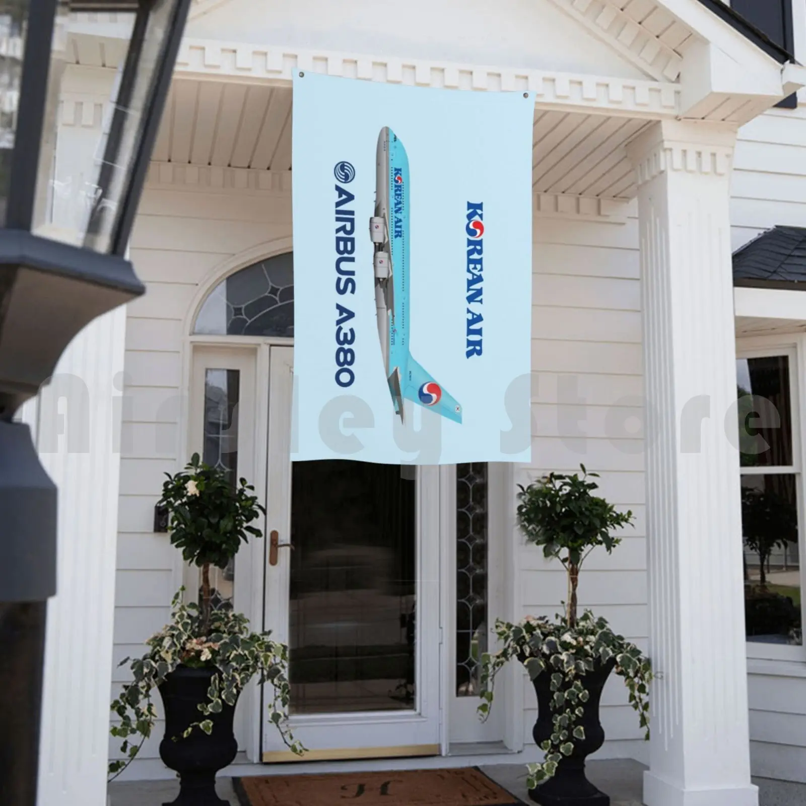 Иллюстрация корейского летательного аппарата строительный флаг внешний декор