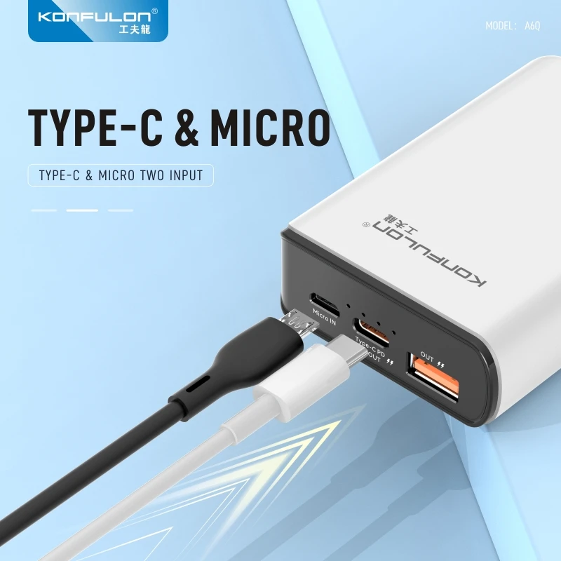 Мини 10000 мАч Зарядное устройство Портативный большой емкости PD 20W Быстрая зарядка