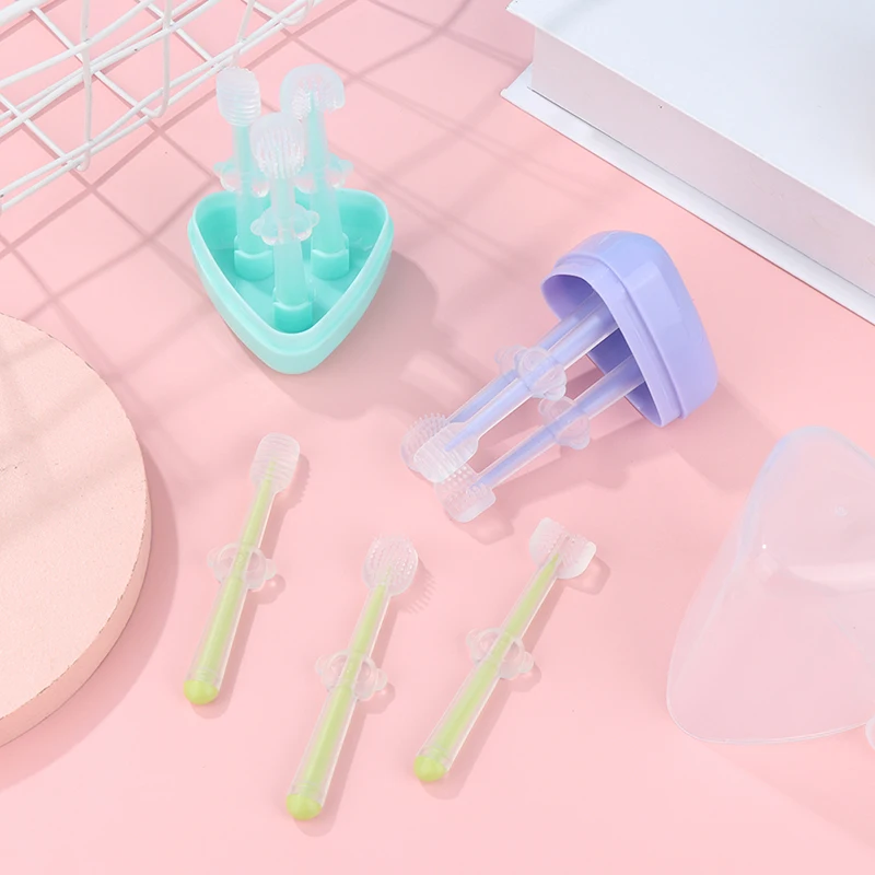 3 шт. детская Силиконовая зубная щётка для детей 0-18 месяцев