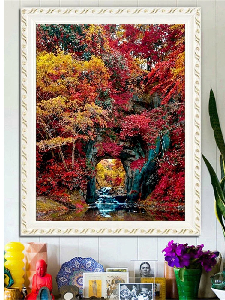 

Алмазная 5D картина «сделай сам», Набор для вышивки крестиком с изображением пейзажа, цветка, мозаика