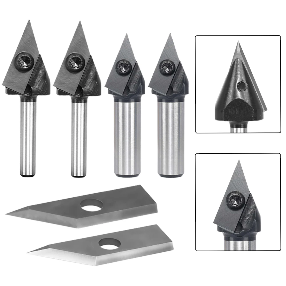 Фреза фреза серебро деревообработка 45 градусов V-образная форма черный карбид