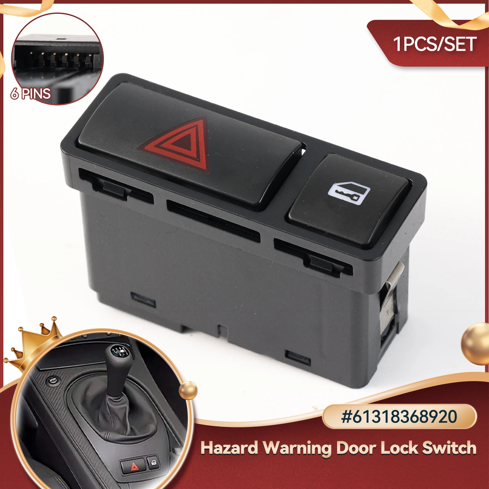 

61318368920 Для BMW 3-й серии E46 E53 E85 E86 X5 Z4 M3 325, аварийная мигалка, кнопка предупреждения с центральным замком