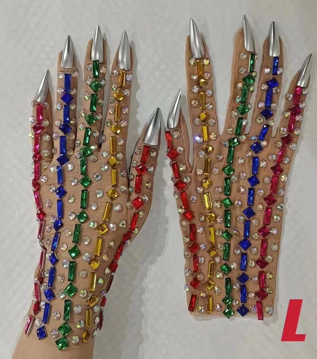 Блестящие прозрачные сетчатые длинные перчатки танцор певец аксессуары для