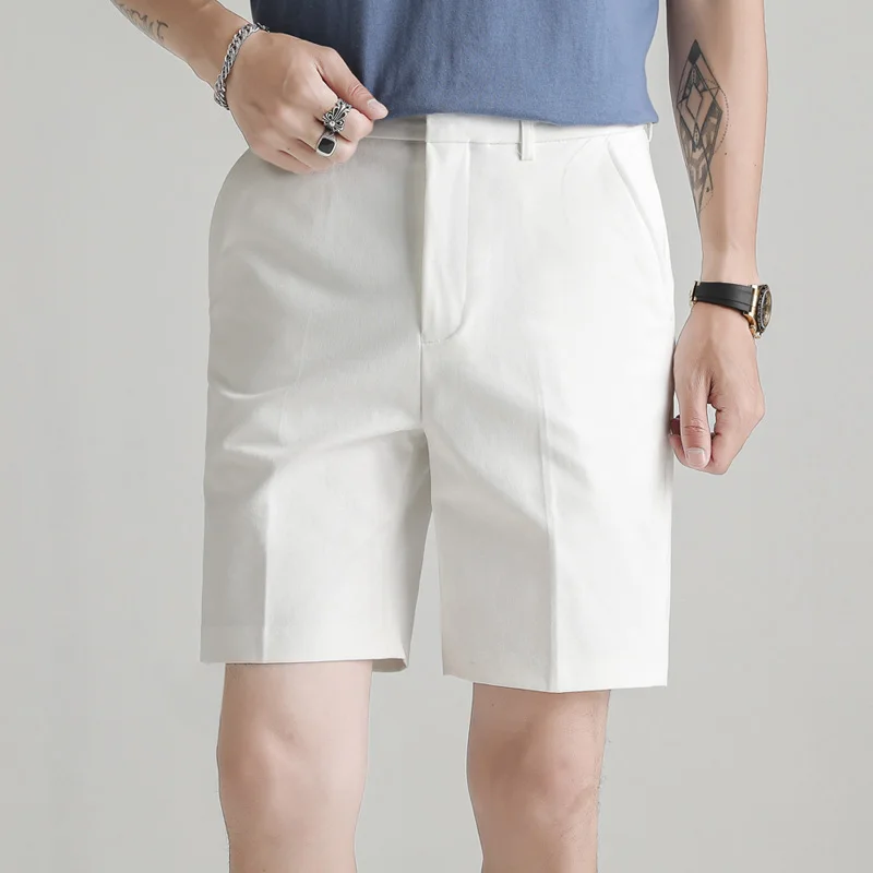 Модные облегающие мужские костюмные шорты новые деловые повседневные 2024 модные