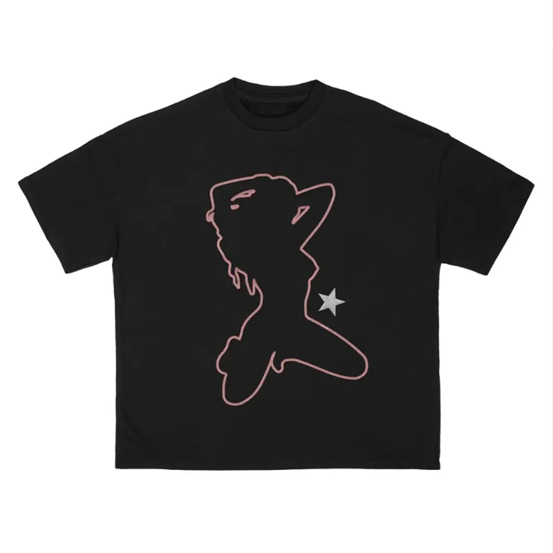 

Женская футболка с коротким рукавом, принтом и эмо-графикой