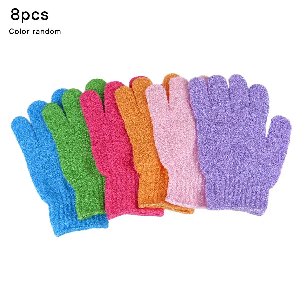 

8pcs Bathing Exfoliating Gloves Shower Scrubber Dead Skin Remover Body Skin Scrub Exfoliator Gloves
