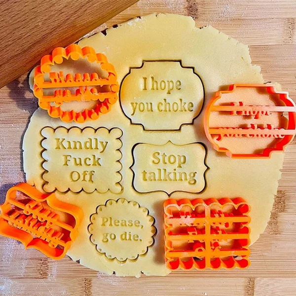

4Pcs Cookie Cutters Molds with Good Wishes Cookie Stamp Pastry Tools Biscuit Mold for Baking Fondant Cutter Cookie Run 2022 New