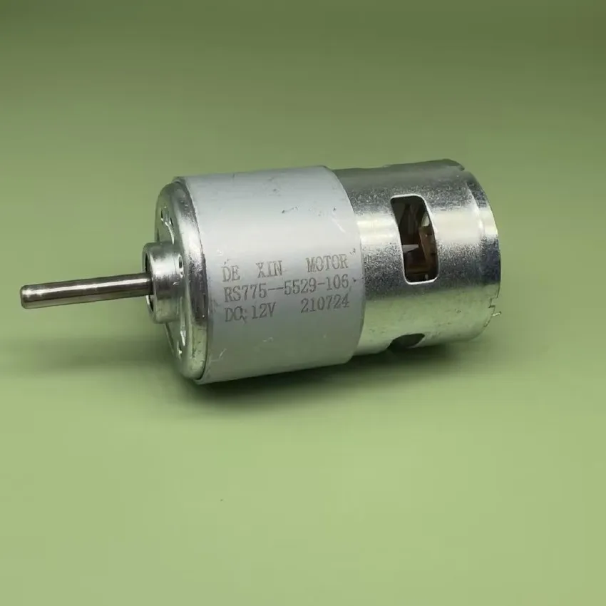 Микро-двигатель RS775-5529, передний шарикоподшипник, постоянный ток 12 В, 6400 об/мин, большой крутящий момент, длинный вал для электрической пилы, косилки, детского автомобиля