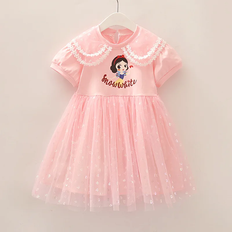 

Novelty Snow White Princess Dress for Girls 2-7 Years Casual Clothes Summer Breathable Comfortable Short Sleeves Trendy Dresses