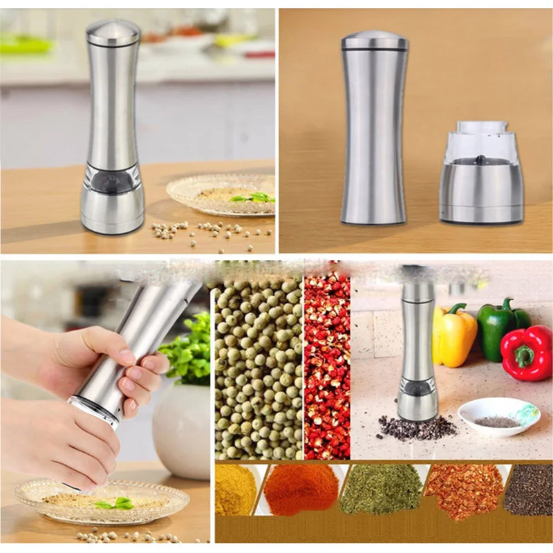 Мельница для перца ручная вращающаяся мельница из нержавеющей стали пластиковая