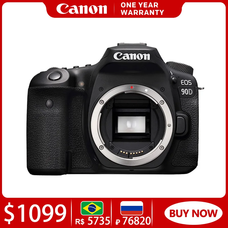 

Цифровая Профессиональная зеркальная фотокамера Canon 90D EOS 90D, фотокамера с разрешением 4K, запись видео, 32,5 мегапиксельная камера для фотосъем...