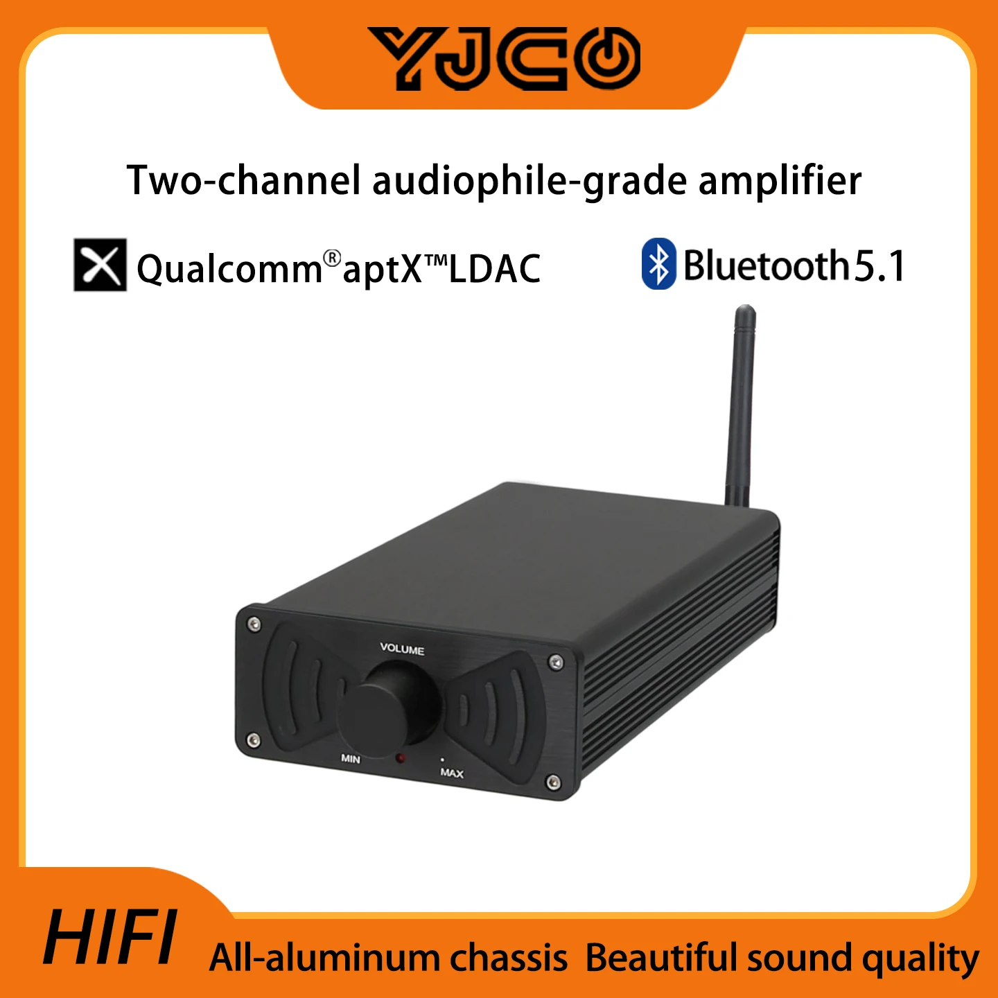 Фото YJCO LM3886 Двухканальный аудиофильский Bluetooth 5.1 усилитель мощности 68Wx2, стерео аудиоусилитель для домашнего Hi-Fi и настольных колонок