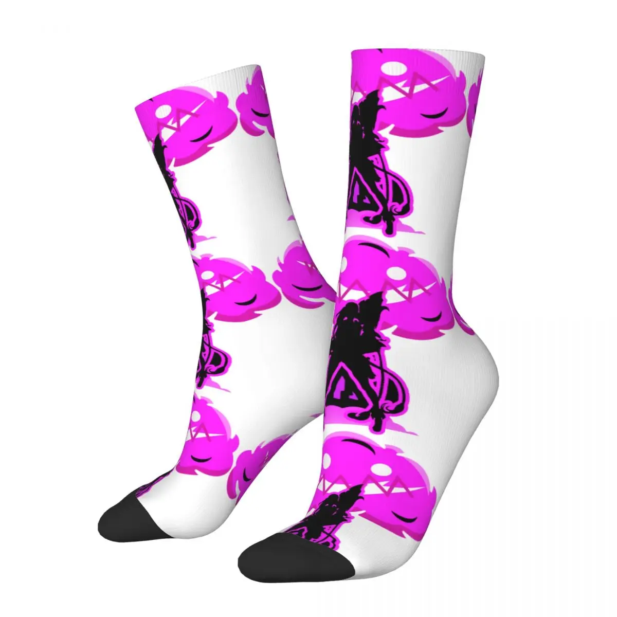 Funny Crazy Sock for Men The Loose Cannon Hip Hop Vintage Arcane League of Legends Animated Seamless Pattern Printed Crew Sock