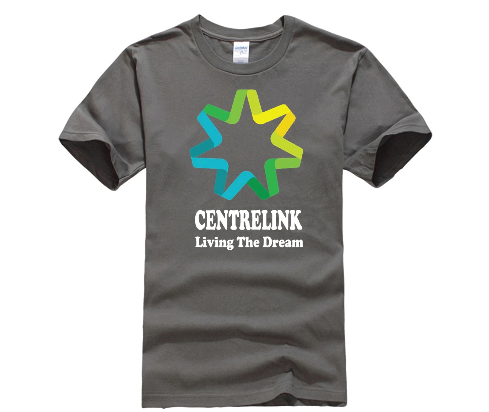 

Oversized t-shirt Centrelink Living The Dream Funny Aussie Straya Bogan Colour Logo Black T-Shirt Summer T Shirt