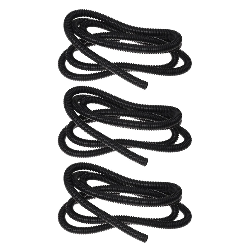 

3X Electric Wire Protector 1/2" Dia Corrugation Tubing Pipe 6.5Ft