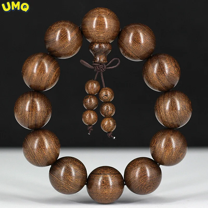 

Gold Sandalwood Bracelet with Buddha Beads Looks Like Gold Nanmu Jewelry for Men and Women