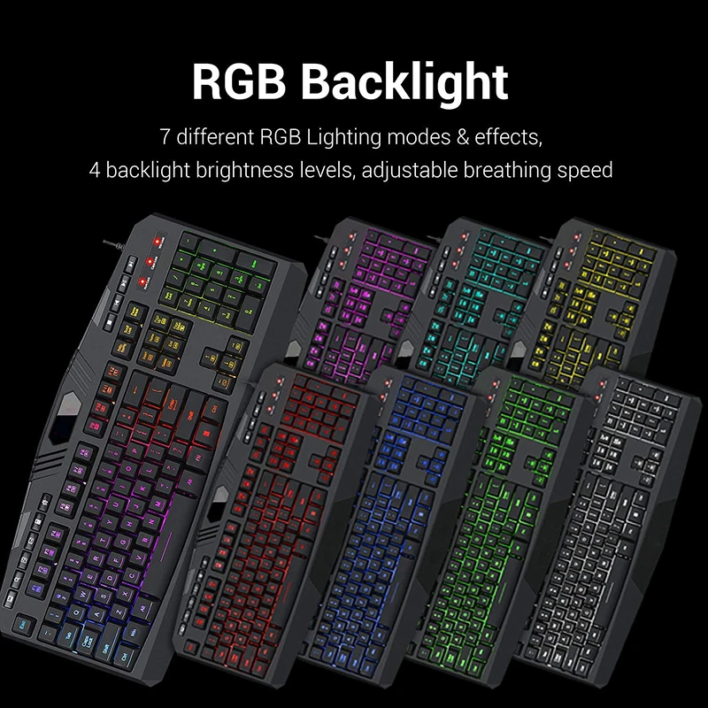 Проводная игровая механическая клавиатура Razer RGB с подсветкой и мышь Teclado Y