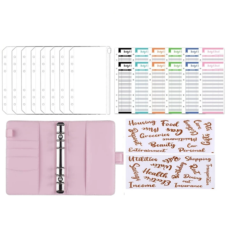 

A6 Money Budget Ring Binder Money Saving Wallet Organiser Binder With Pockets Cash Stuffing Budget Wallet Planner Binder