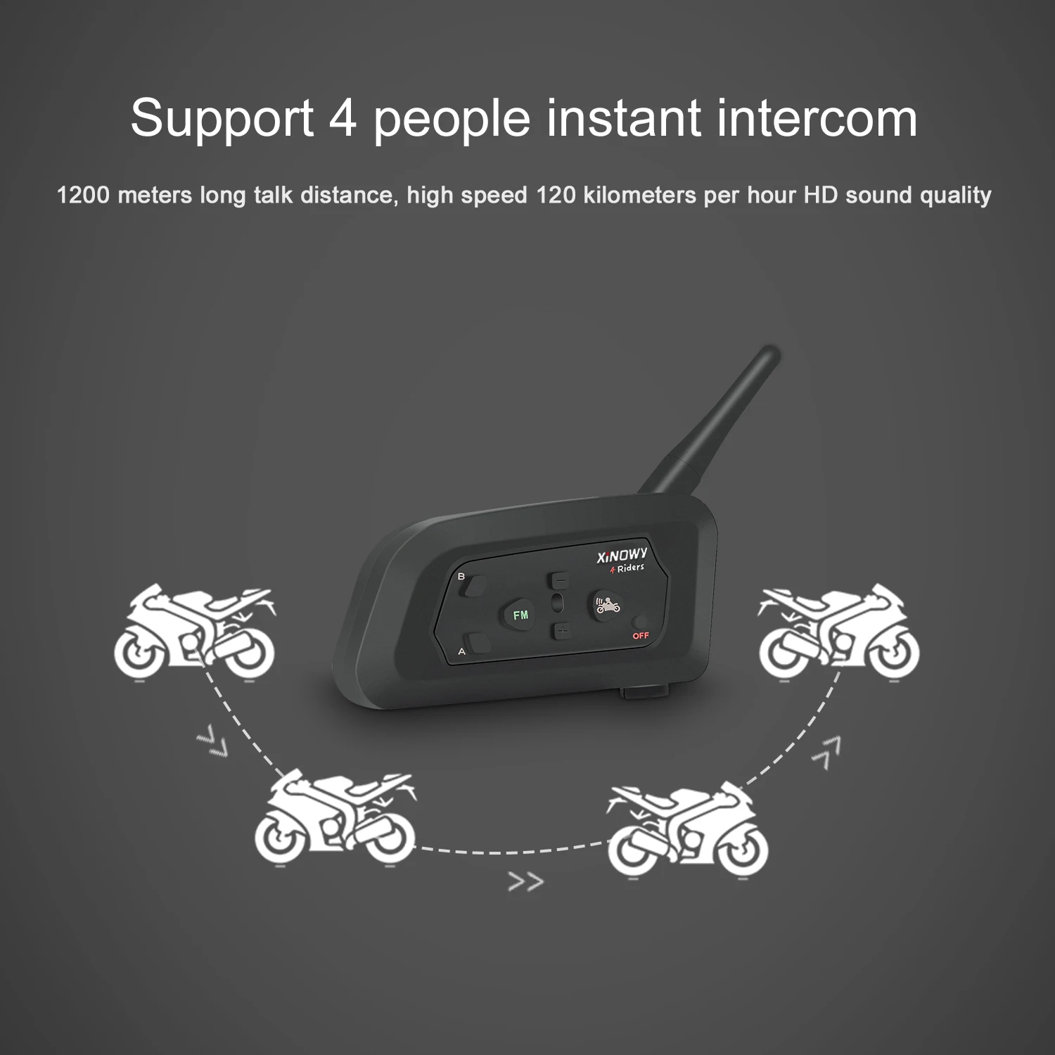Фото XINOWY 3 шт. V4C Мотоциклетные наушники для судей с Bluetooth-интеркомом, полнодуплексная связь, 1200 м, футбольные внутриканальные наушники с сумкой для переноски и функцией интеркома №2