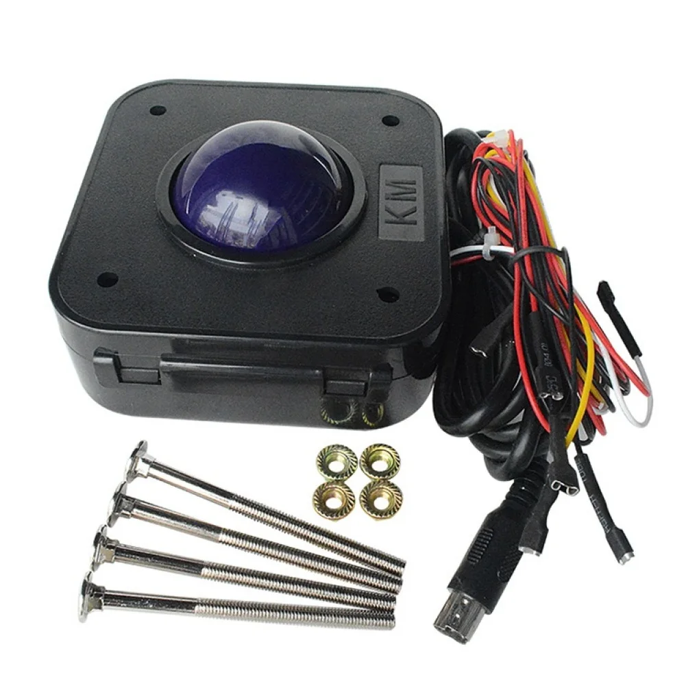 

1Pc Purple Trackball Mouse With 4Pcs Screws For Arcade Game High Quality Replace Round 4.5cm PS2 PCB Connector Trackball Mouse
