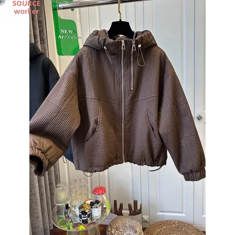 Дизайнерское чувствительное хлопковое пальто на двойной молнии Женская