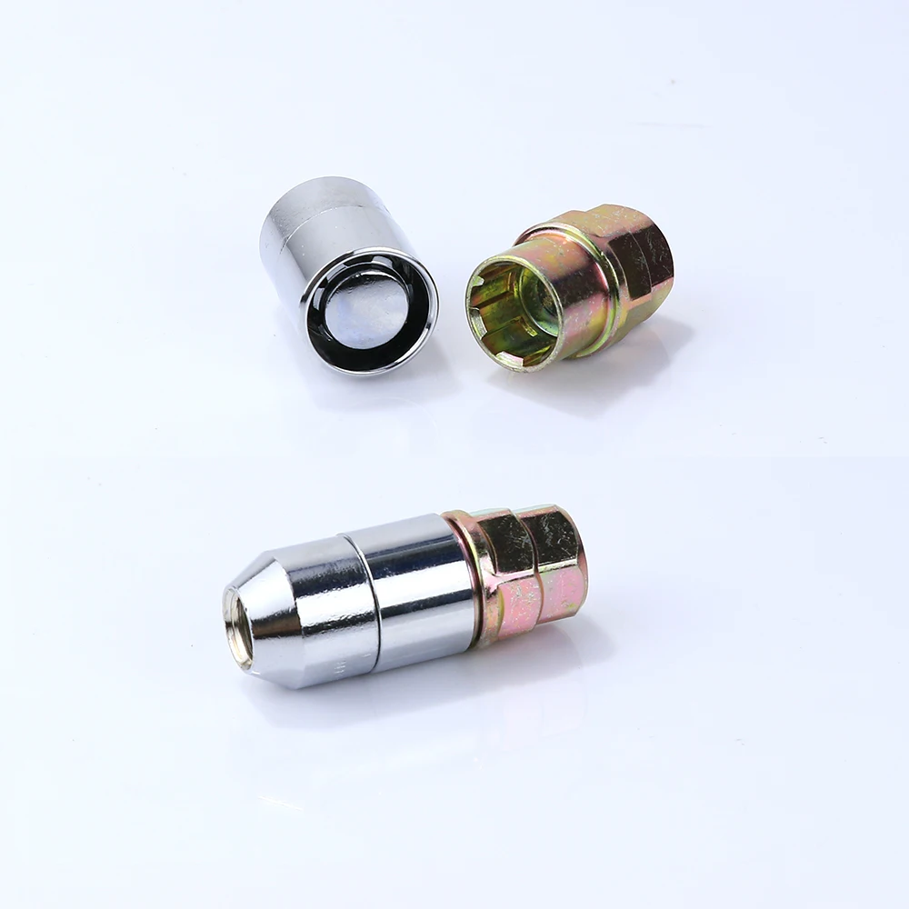 Серебряные 4 гайки + 2 ключа стальные противоугонные защитные для обода колеса