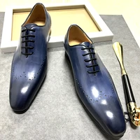 elegant men formal shoes lace up pointed toe genuine leather man dress shoes red mix black wedding business oxford shoes for men