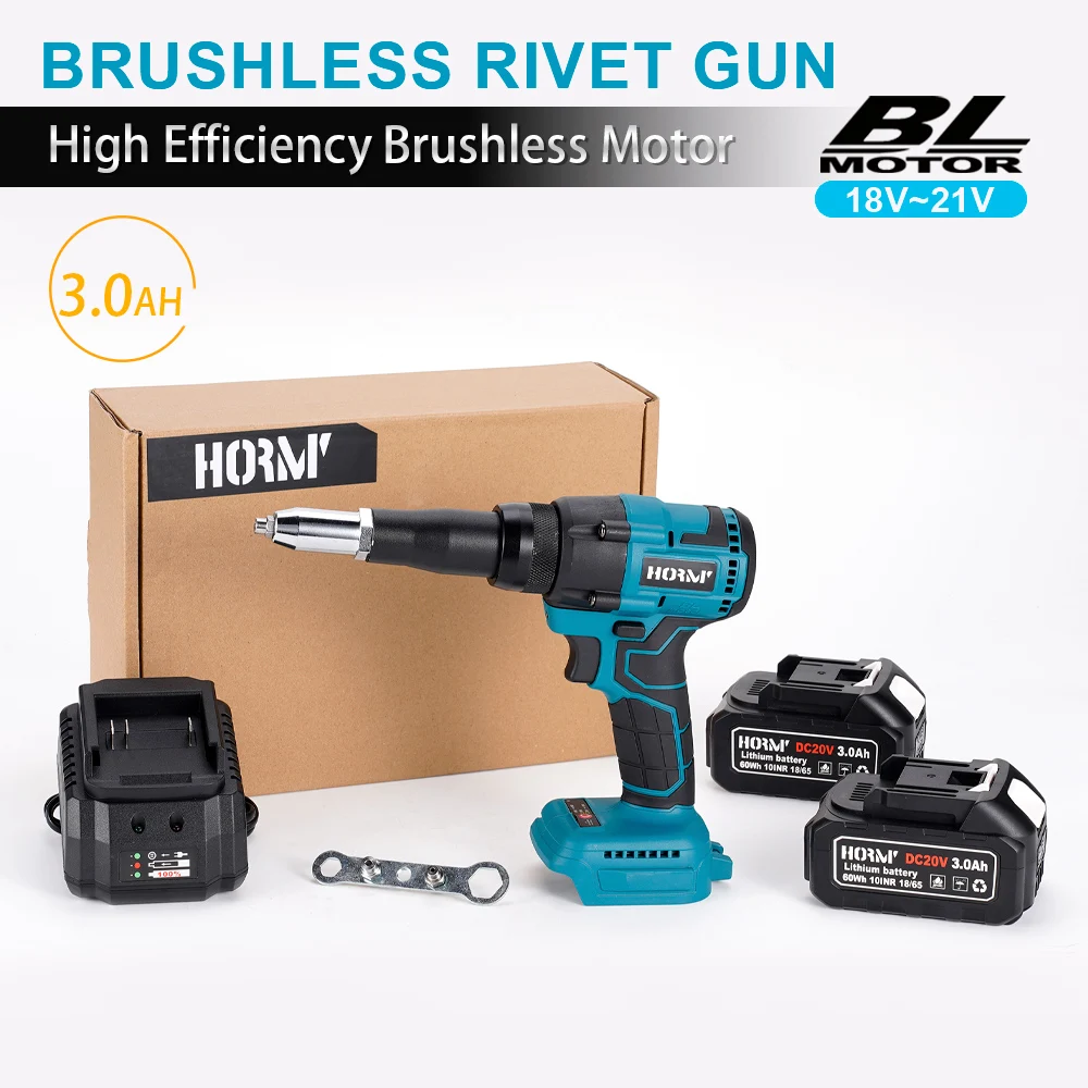 

Brushless Electric Rivet Gun Rivet Nut Gun Power Cordless Rechargeable Auto Riveting Drill Tool 20V For Makita Battery