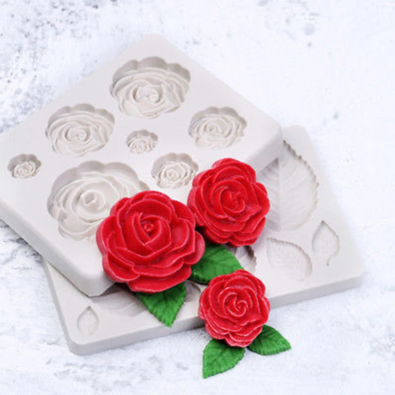 

Rose Flower Silicone Molds Chocolate Party Baking Wedding Cupcake Topper Fondant Cake Decorating Tools Candy Polymer Clay Mold