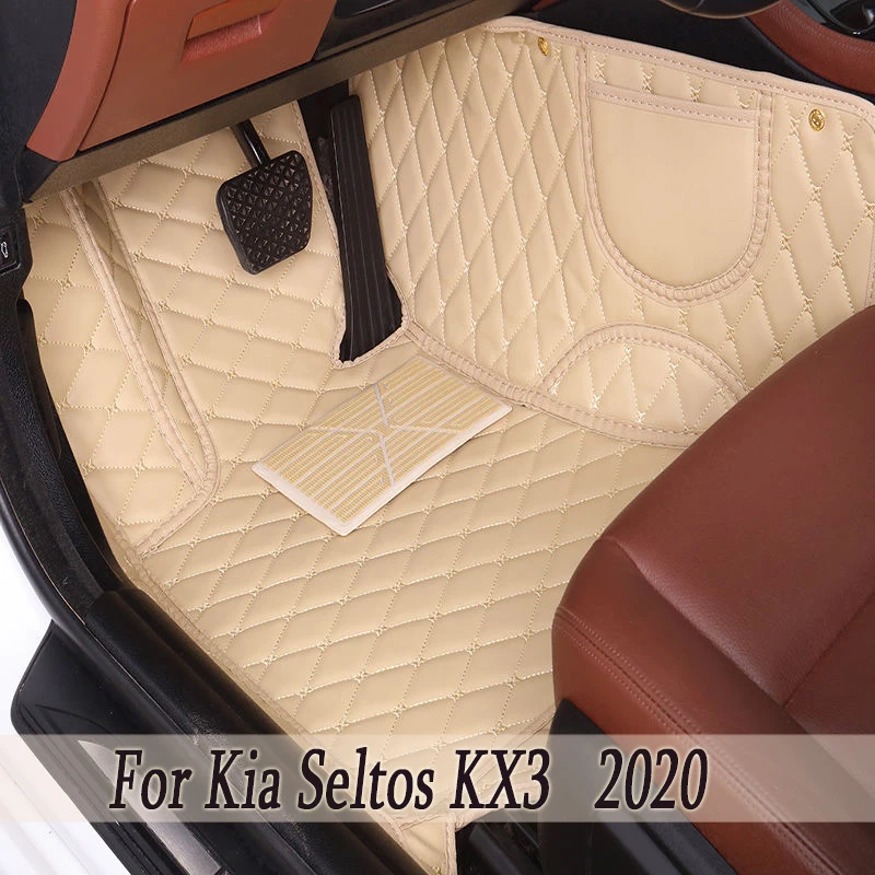

Автомобильные коврики для Kia Seltos KX3 2020, коврики, аксессуары для салона автомобиля, кожаные Коврики для ног, водонепроницаемые автомобильные коврики