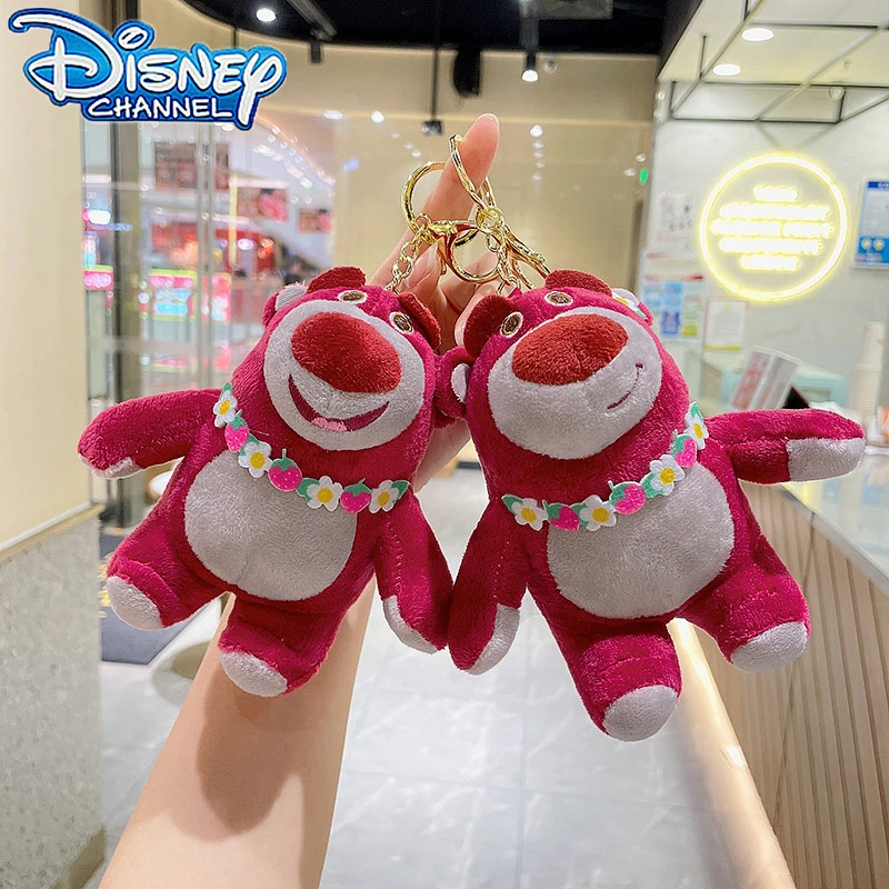 

Disney Plush Toys Strawberry Bear Lilo & Stitch Doll Soft Kawaii Anime Birthday Couple Bag Key Chain Backpack Gift Accessories