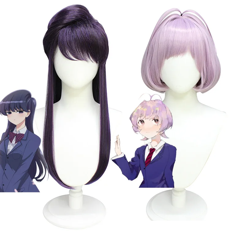 

Anime Komi-san Wa Comyushou Desu Komi Shoko Osana Najimi Cosplay Wig Black Purple Heat Resistant Synthetic Hair Wigs + Wig Cap