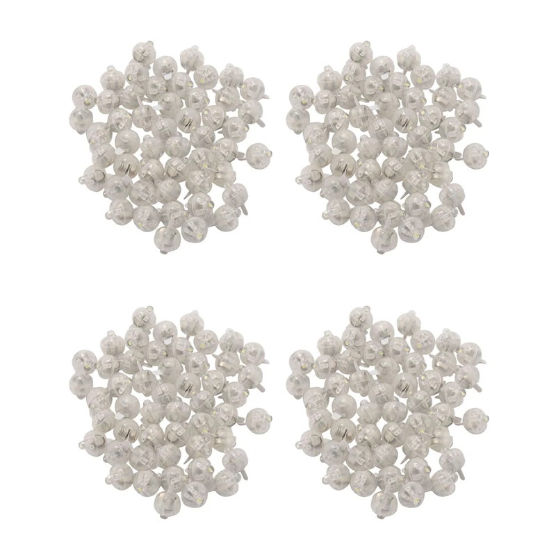 

500Pcs Round LED Flash Ball Lamp Balloon Light Long Standby Time For Paper Lantern Balloon Light Party Wedding White