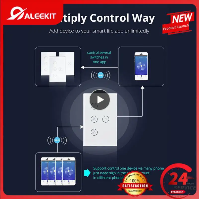 

Lamp Controller Touch Glass Panel Wireless Remote Control Timing Ceiling Fan Lamp Switches Work With Amazon And Google Home Us