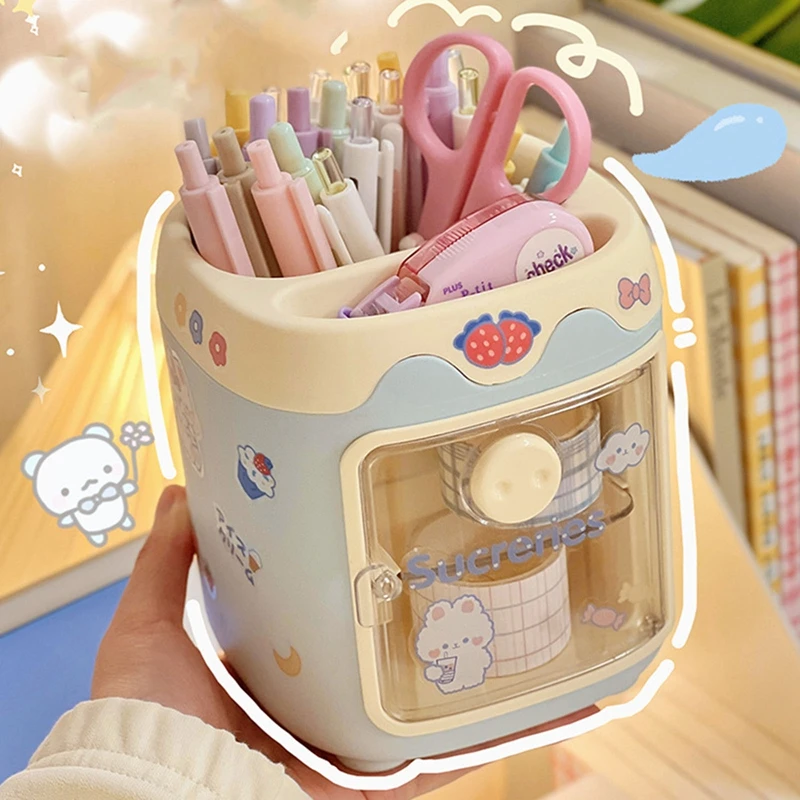 

Fashion Kawaii Cartoon Pig Nose Shaped Pen Pencil Holder Multi-functional Desk Organizer Cosmetics Storage Box Office Stationery