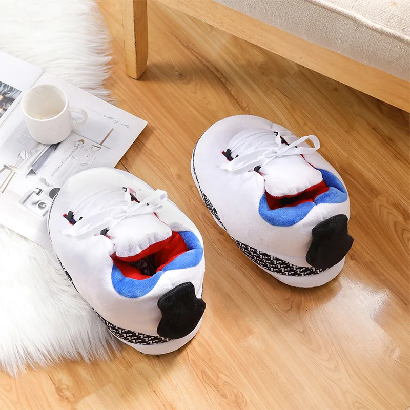 

Unisex Winter Warm Home Slippers Women/Men Slides Striped House Slider Lady Shoes Female EU 35-44 Plush Sliders Sneakers Slipper