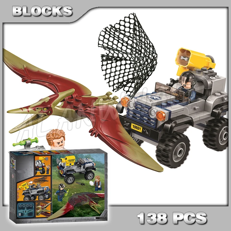 

138pcs Jurassic World Park Pteranodon Chase Offroader Owen Model Building Blocks Dinosaur Gifts Bricks Compatible with 10921