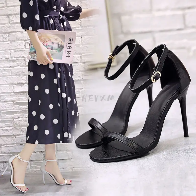 

Leather stiletto high heels ladies 2022 new wild fashion fish mouth open toe pointed single shoes women's shoes