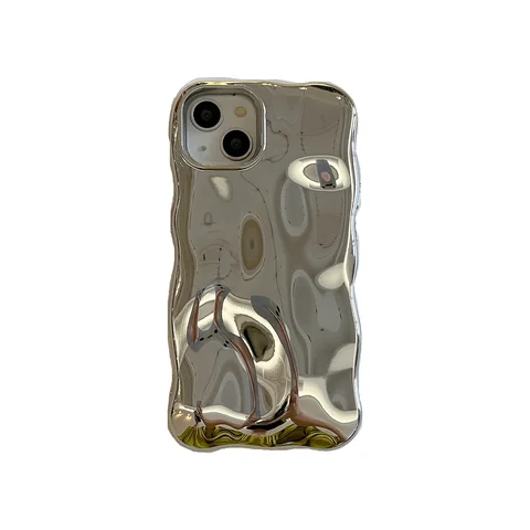 Чехол для телефона Qianliyao с 3D рисунком пиролит для iPhone 15 14 13 12 11 Pro Max 14promax, серебристый Мягкий противоударный чехол-накладка