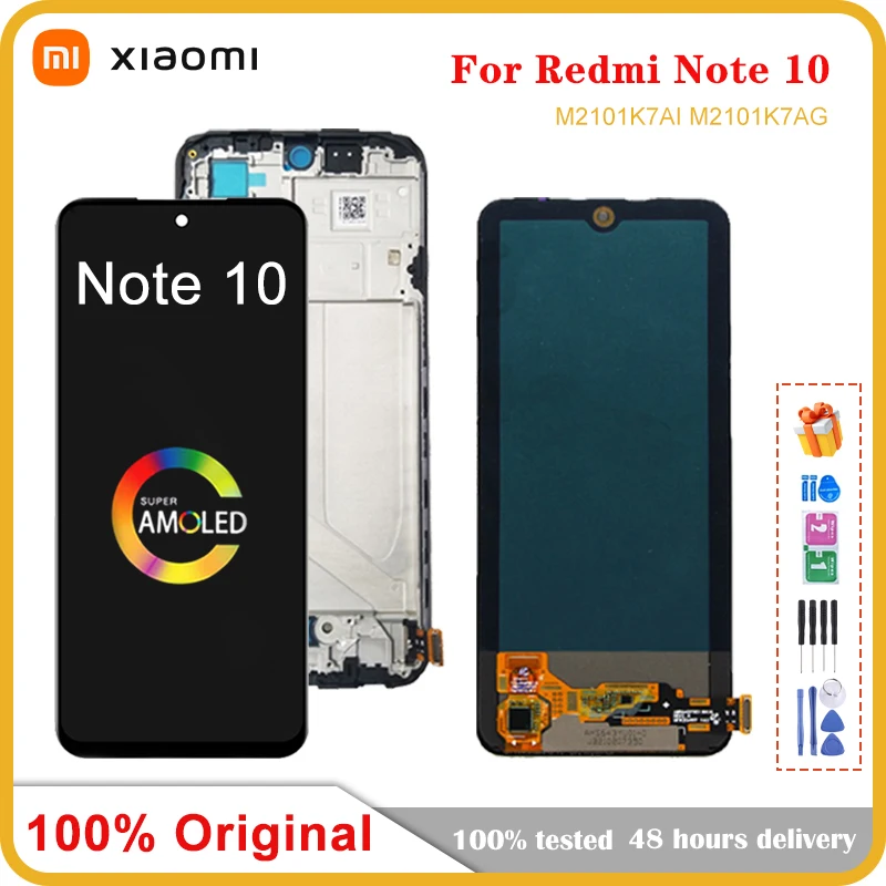 

6.43"Original For Redmi Note 10 4G M2101K7AI LCD Display Touch Screen Digitizer Assembly Replacement Redmi Note10S M2101K7AG LCD