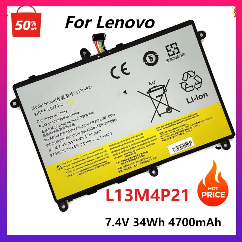 Новый аккумулятор для ноутбука L13M4P21 L13L4P21 Lenovo Ideapad Yoga 2 11 20332 2332 20428 Yoga2 7 4 В 34WH 4700 мАч